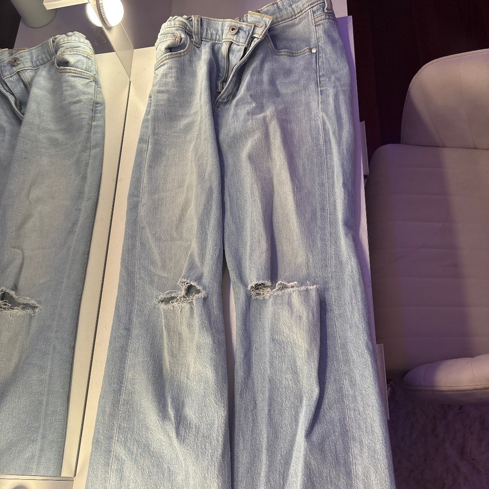 Girls Mid-Rise Loose Slouchy Wide Leg Jeans